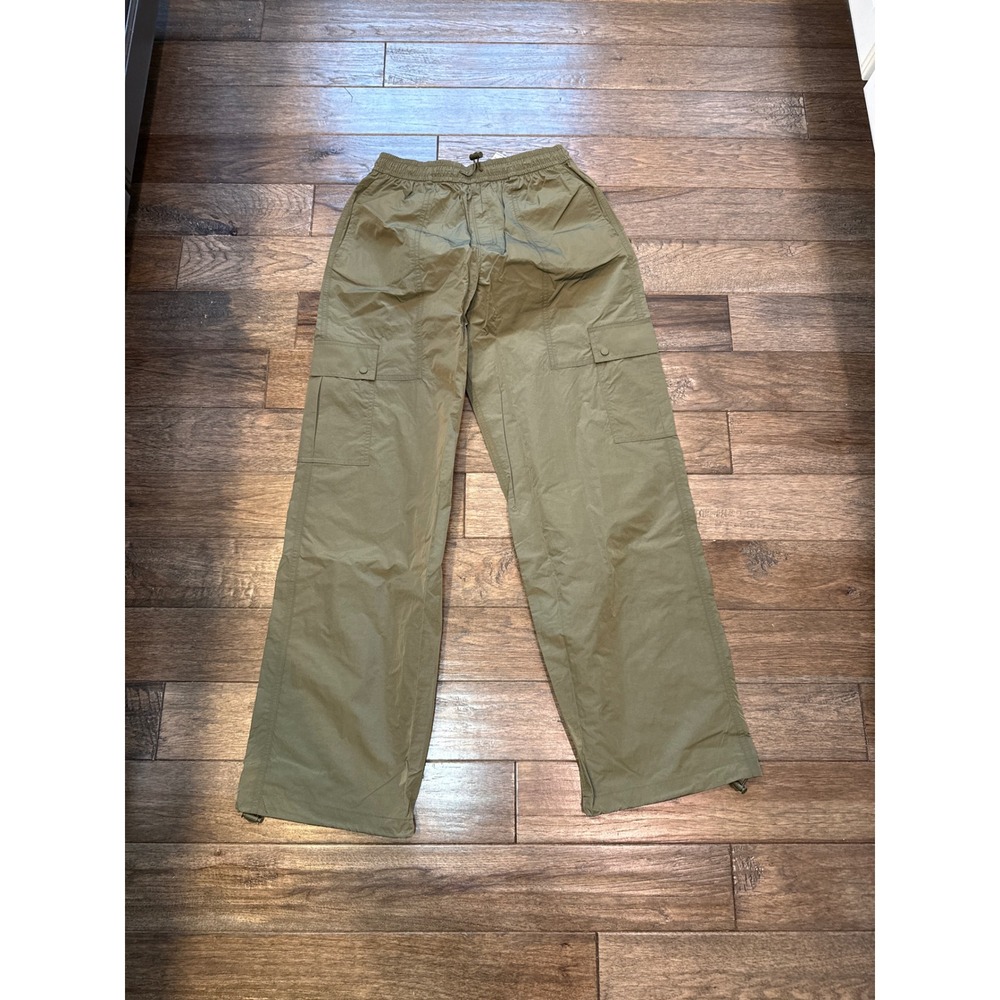 Victorias Secret PINK Satin‎ Parachute Cargo Pants Olive Green High Rise Small